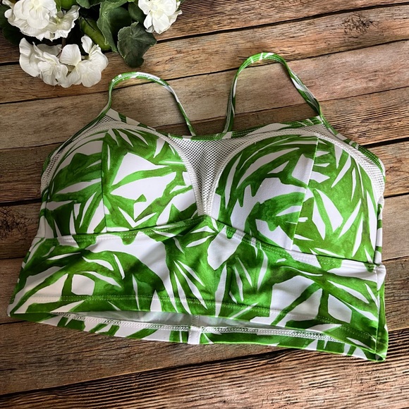 Athleta Leaf Rainforest Bralette Bikini Top with Mesh Details - Picture 3 of 10